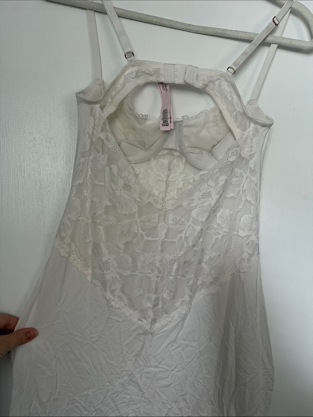 NWOT Victoria's Secret Ivory Lace-Trim Chemise - Picture 3 of 6